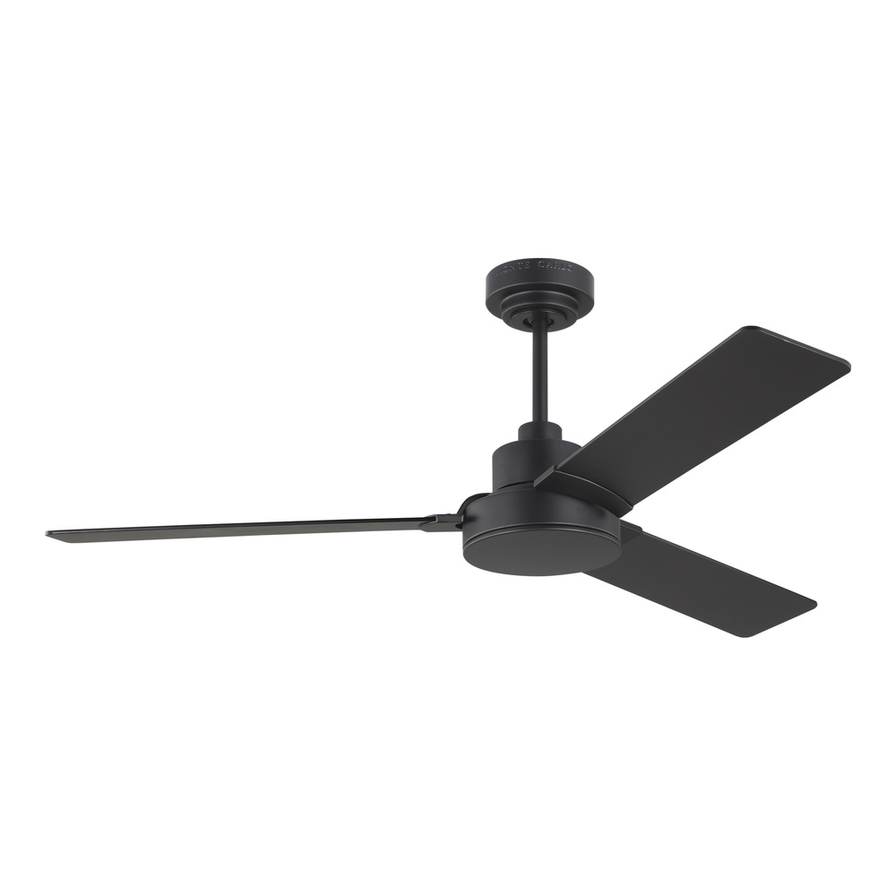 Jovie 52" Indoor/Outdoor Midnight Black Ceiling Fan with Wall Control and Manual Reversible Moto
