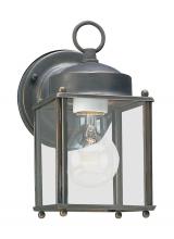 Generation Lighting 8592-71 - New Castle traditional 1-light outdoor exterior wall lantern sconce in antique bronze finish with cl