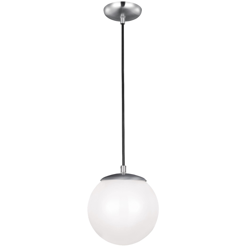 Leo - Hanging Globe Small One Light Pendant with White Glass