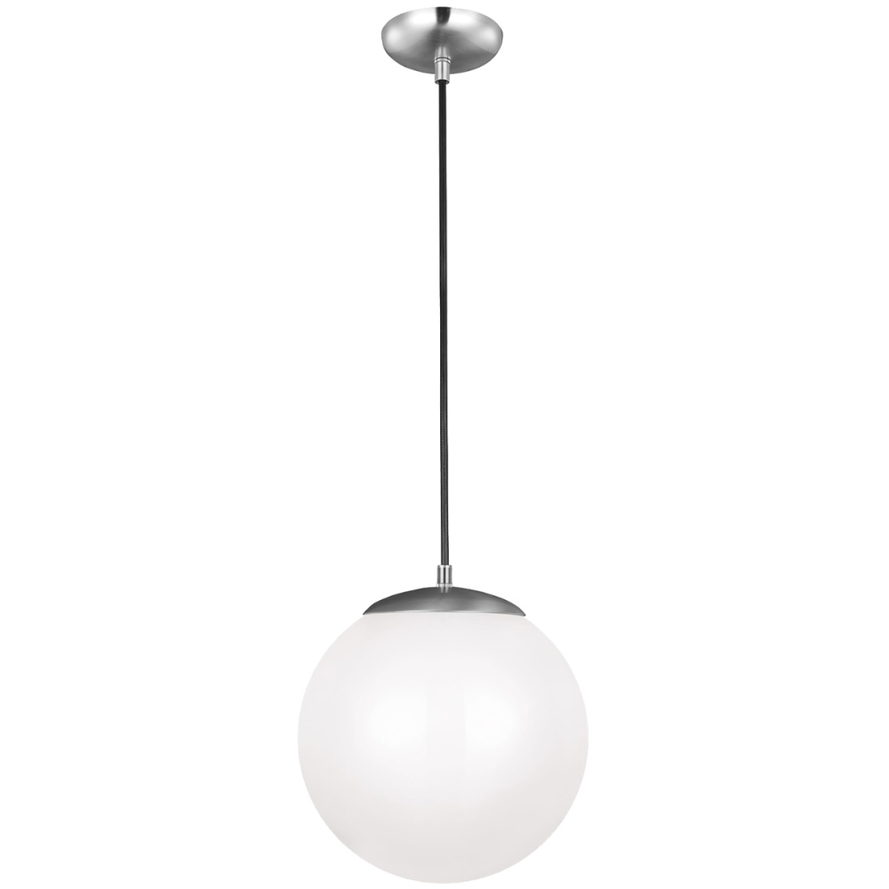 Leo - Hanging Globe Large One Light Pendant with White Glass