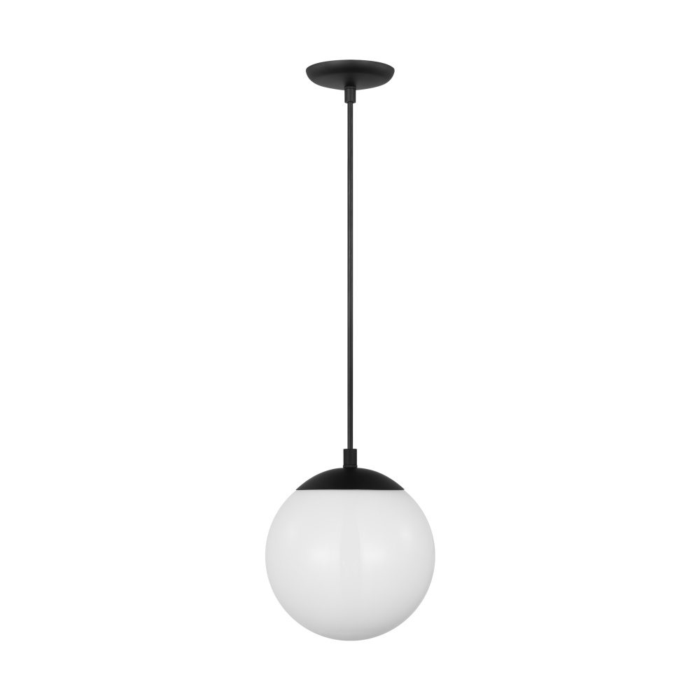 Leo - Hanging Globe Small One Light Pendant with White Glass