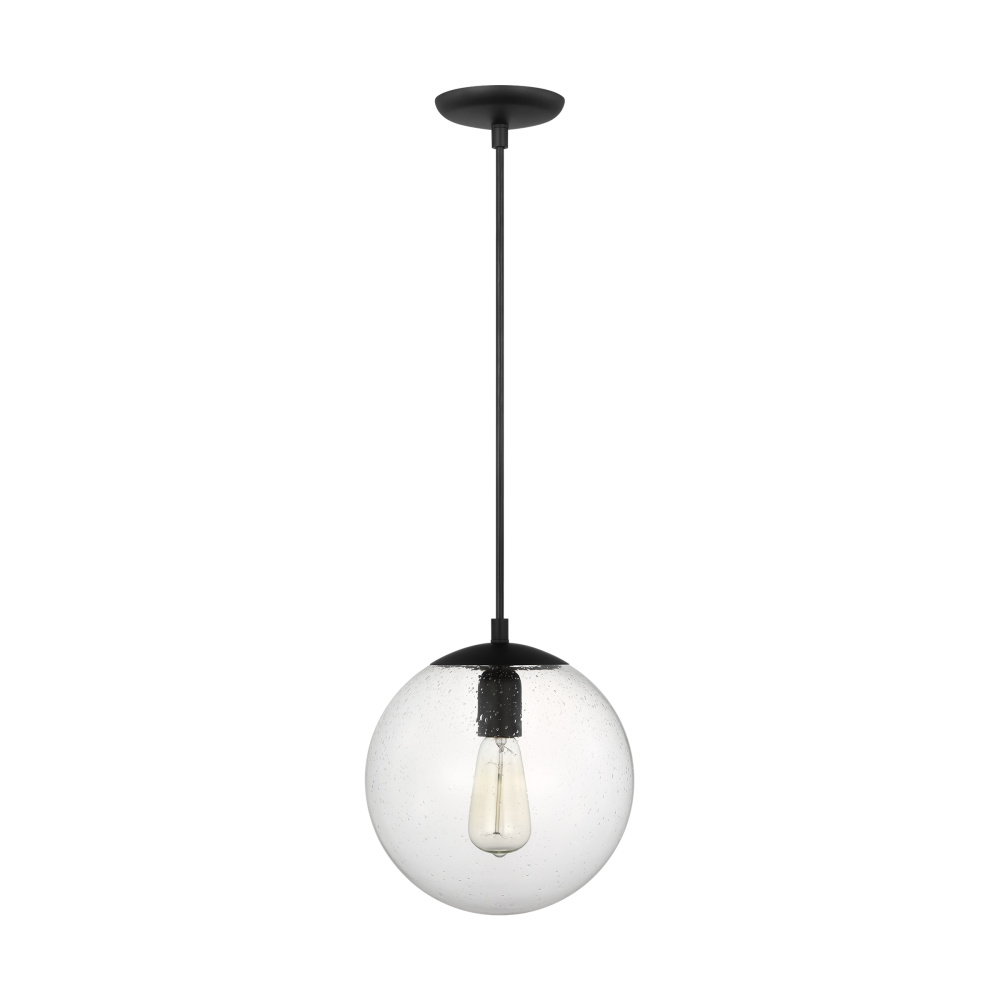 Leo - Hanging Globe Medium One Light Pendant with Clear Seeded Glass