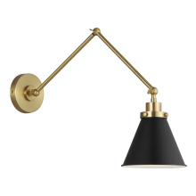 Visual Comfort & Co. Studio Collection CW1151MBKBBS - Wellfleet Double Arm Cone Task Sconce